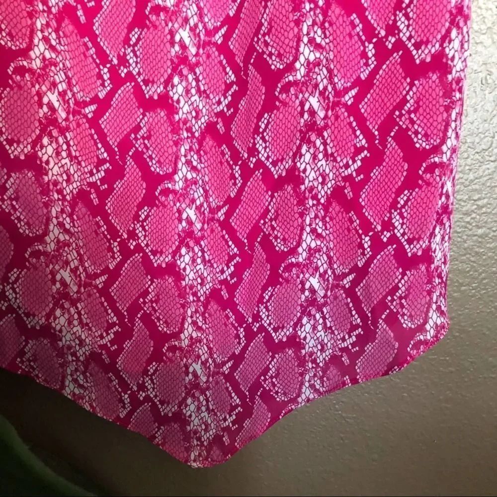 Sharon Max Hot Pink Snake Print Dress L - Picture 6 of 8